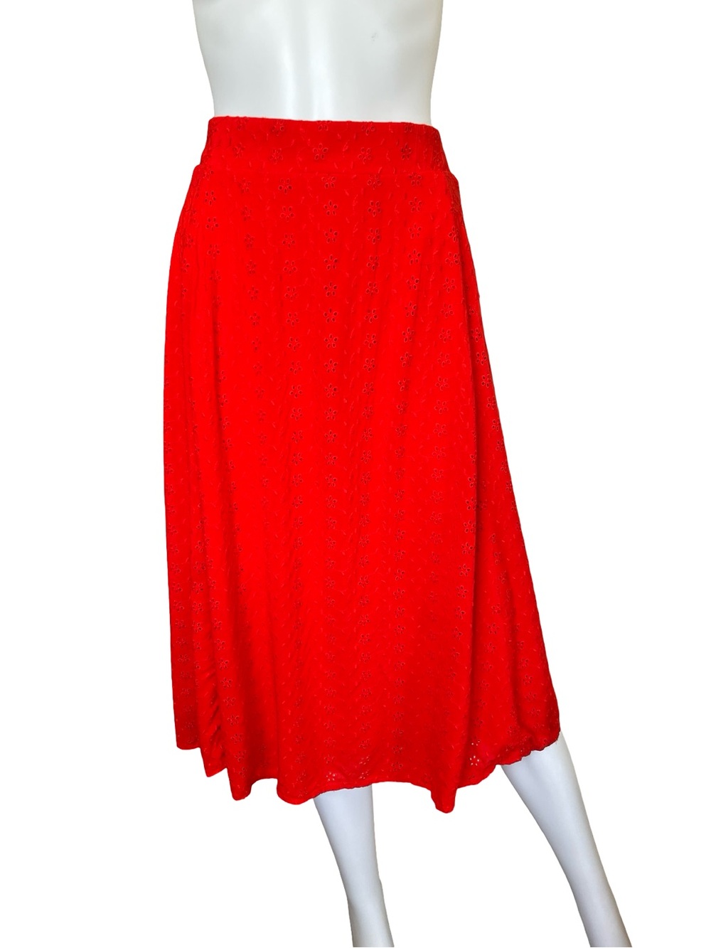 Retro Chic by Torrid Circle Skirt Orange Eyelet Colorful Womens Plus Size 4X